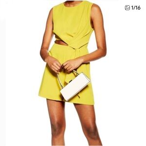 Topshop Yellow Cutout Jumpsuit
